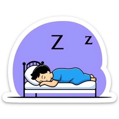 boy sleeping with Z symbols floating above him sticker
