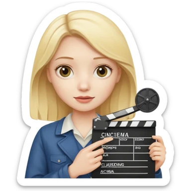 Blonde girl studyng cinema sticker