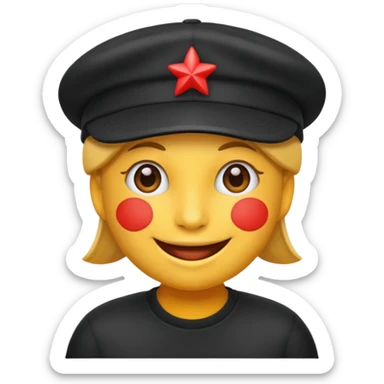 Quiero un emoji con una gorrita negra con las letras CH en color rojo sticker