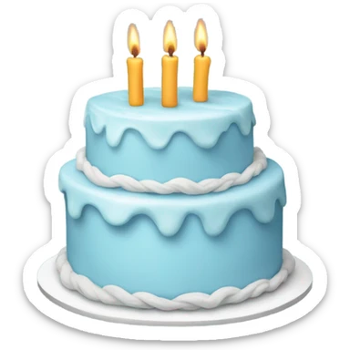 Light blue birthday cake sticker