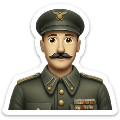 German soldier with Chaplin's mustache in the 1940s sticker