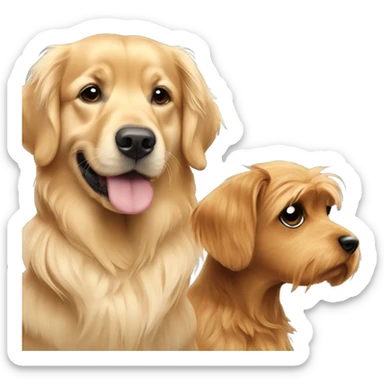 Golden retriever with yorkie sticker