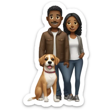 Couple with a dog sticker