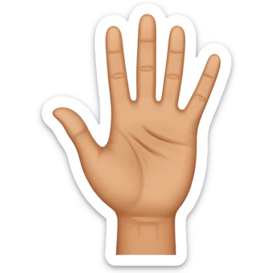 classic waving hand with motion lines, no face sticker