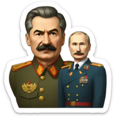 stalin with putin sticker