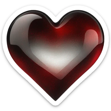 Red black glass heart sticker