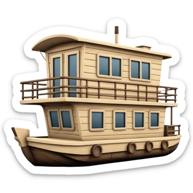 Simple monotone houseboat sticker