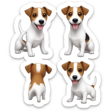 white-jack-russell anda brown-jack-russell sticker