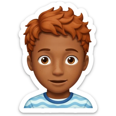 Brown skin boy with freckles and braces and waves  sticker