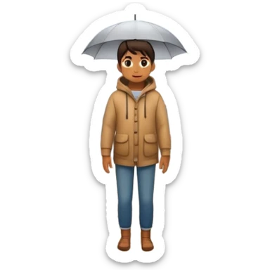 A person I a rainy bridge and fog in front, choosing to heal and to go through it  sticker