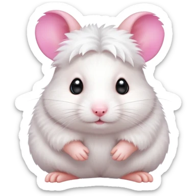cute white hamster sticker