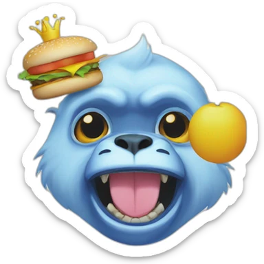 water smile Burger man queen white gorilla notebook sticker