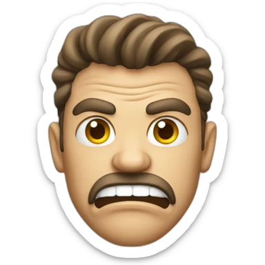 angry trucker with large mouth sticker