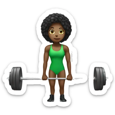 Girl weight lifter green sticker