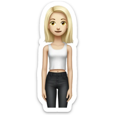  skinny slavic blonde girl in the piano sticker