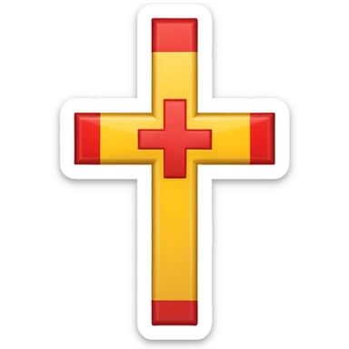 Flag red background yellow cross sticker