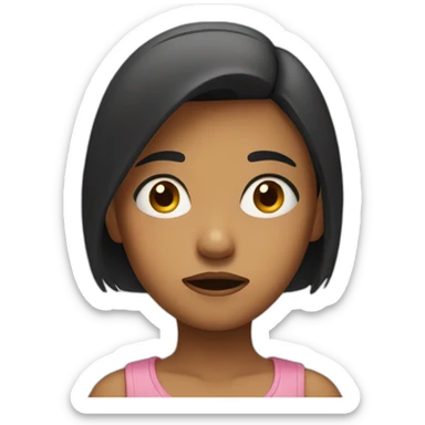 Girl with annoyed face sticker