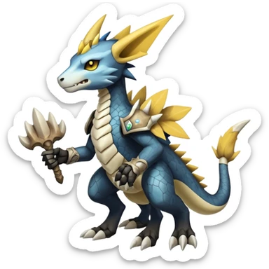 Manectric-Luxray-Cubone-Marowak-Draco-Fakémon-hybrid-creature (full body), 4 legs sticker