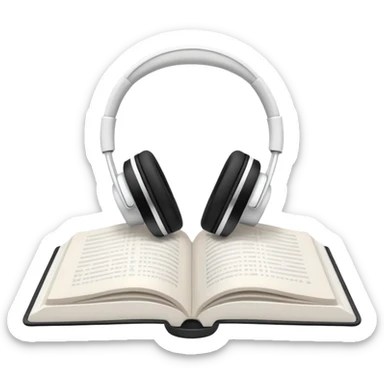 White headphones with a white open book sticker