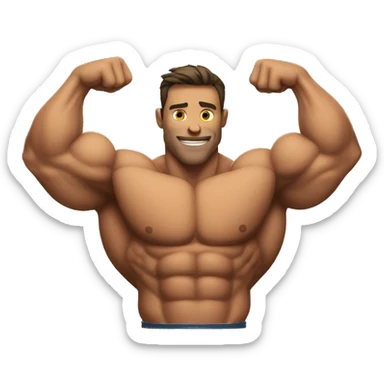 muscular flexing man sticker