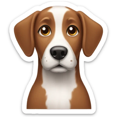 Brown dog white paws sticker