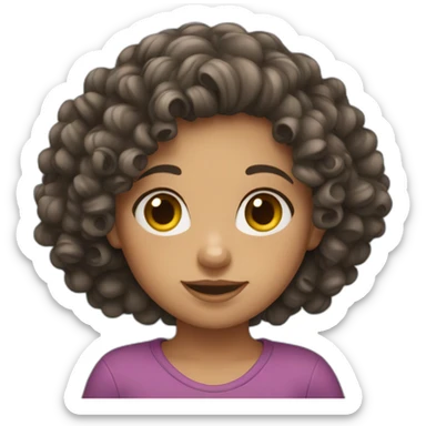 curly brunnet girl sticker
