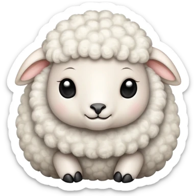 A cute Little sheep Baby, which has a few black dots on its fur  sticker
