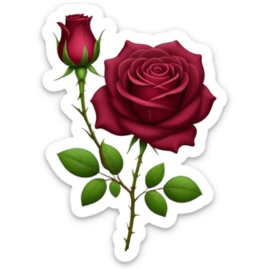 burgundy rose realistic sticker