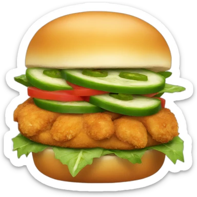 crispy chicken sandwich with jalapeno sticker