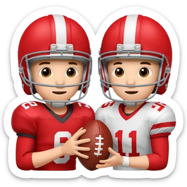 A football team with a red ball. sticker