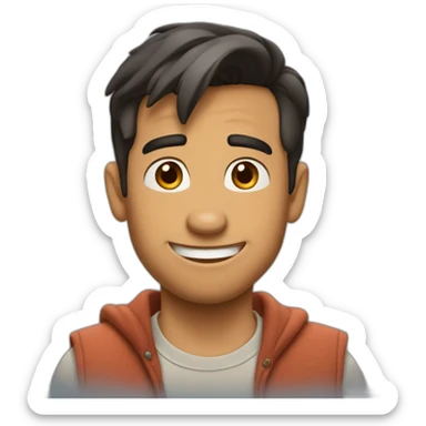 imágen al estilo de Disney Pixar de un chico rubio  sticker
