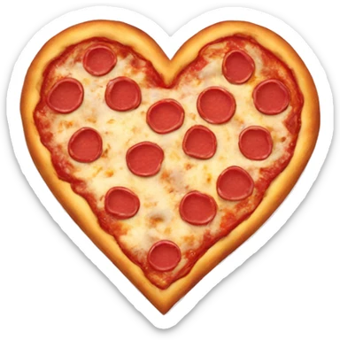 Pizza heart sticker