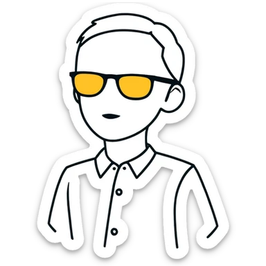 Me wearing sun glasses  sticker