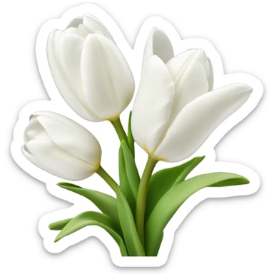 White tulips sticker