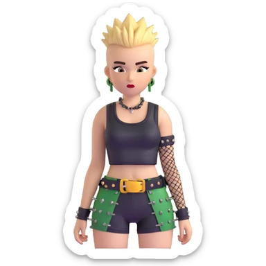 punk rock girl sticker