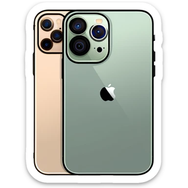 iPhone 15 Pro in natural titanium color with action button and triple camera sticker