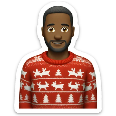 Red Christmas sweater sticker