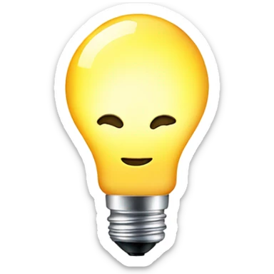 a glowing lightbulb representing an sparkling  idea  sticker