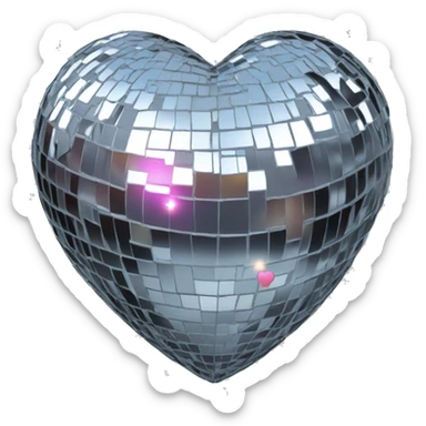  mirrorball heart sticker