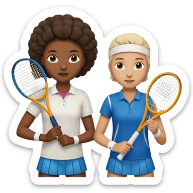 two tennis players sticker