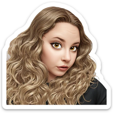 brown haired girl portrait sticker