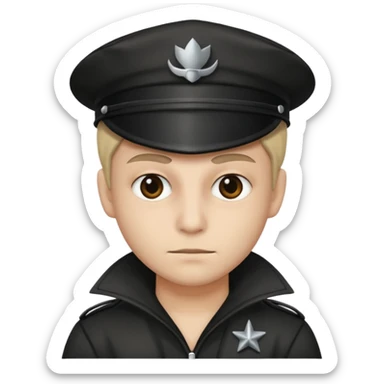 Person wearing a criminal costume sticker