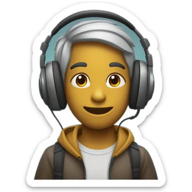 Una letra C con auriculares sticker