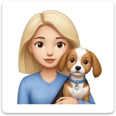 girl and dog posing cute sticker