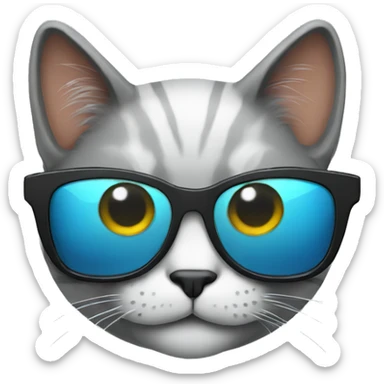 Cat with sunglasses sticker
