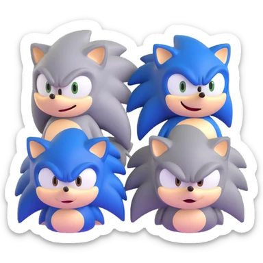 Sonic, Silver, and Shadow hedgehogs together sticker