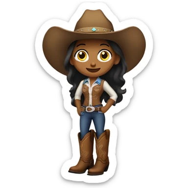 Cowgirl wearing cowboy boots sticker