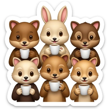 animaux qui prennent le café sticker