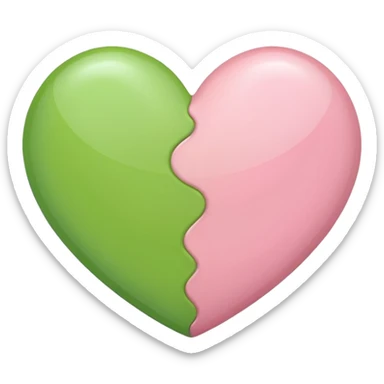 A half light green half light pink heart sticker