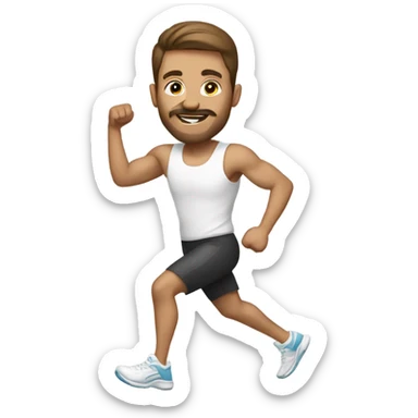 white men brown hair doing aerobic sticker